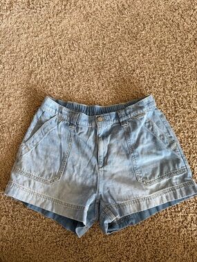 Old Navy Light Blue Denim Shorts with Front Patch Pockets